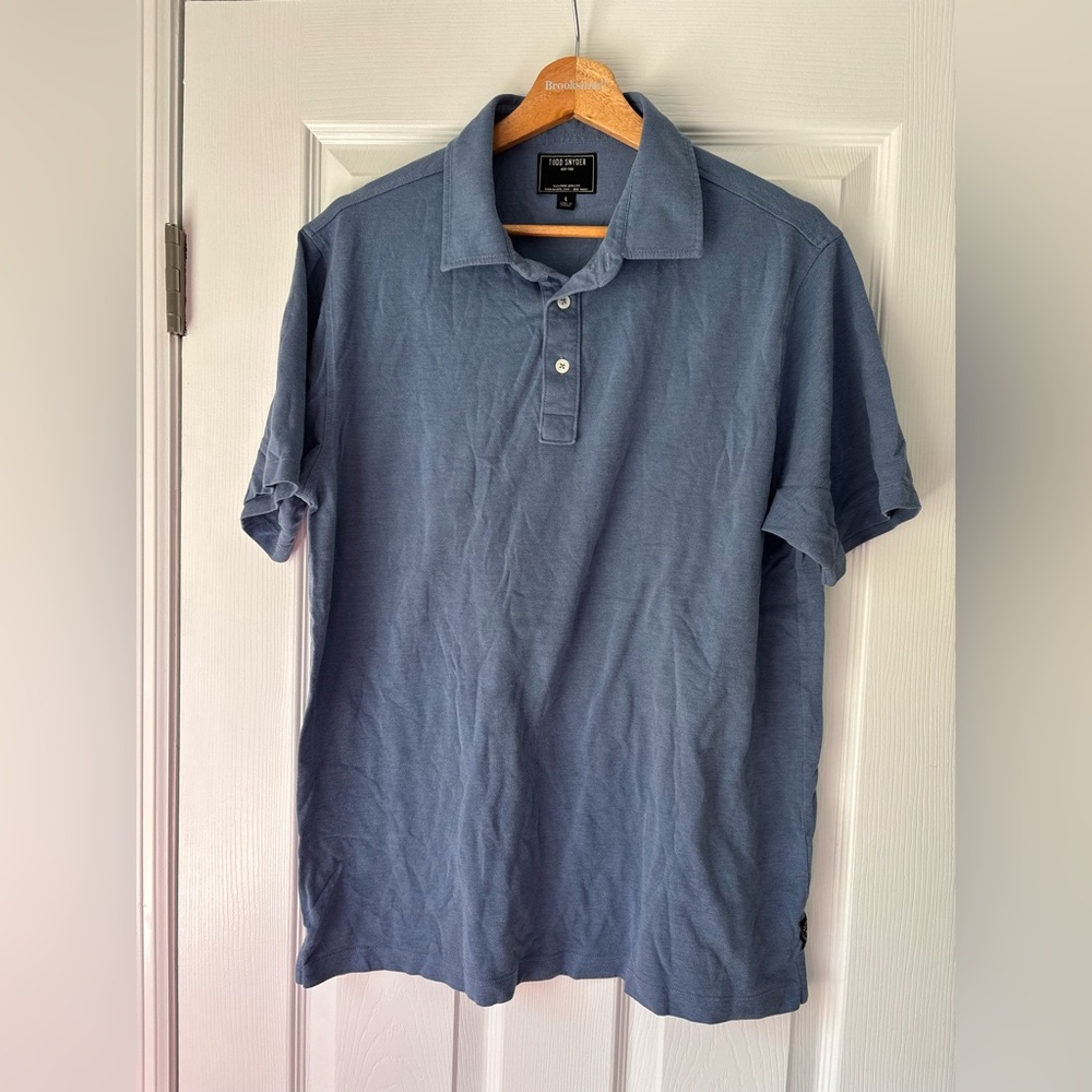 Todd Snyder blue polo shirt size large